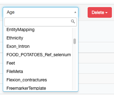 Dataexplorer entity select