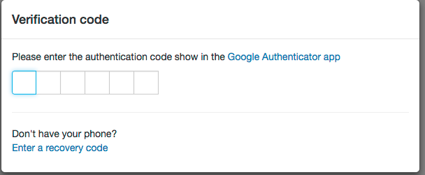 two-factor authentication configured