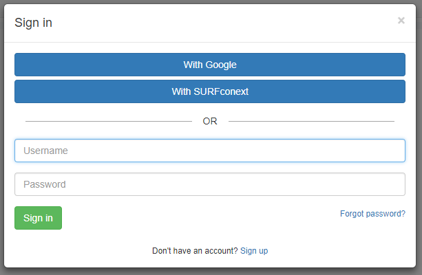 Single sign-on dialog